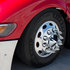 10554B by UNITED PACIFIC - Wheel Lug Nut Cover - 33mm x 4 3/8", Chrome, Plastic, V- Spike, Push-On