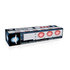 61763 by UNITED PACIFIC - Light Bar - Stainless Steel, Competition Series, Spring Loaded, Rear, with 2.5" Bolt Pattern, Stop/Turn/Tail Light, Red LED/Clear Lens, with Chrome Flat Bezels, 7 LED per Light