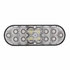 36610 by UNITED PACIFIC - Brake/Tail/Turn Signal Light - 6" Oval Combo Light, with 14 LED Stop, Turn & Tail & 16 LED Back-Up, Red LED/Clear Lens