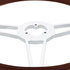 88169 by UNITED PACIFIC - Steering Wheel - 18" Chrome, Aluminum, "Chopper" Style, with Wood Rim