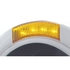 31701 by UNITED PACIFIC - Headlight Housing - Stainless Steel Bullet Half Moon Headlight No Bulb, with LED Turn Signal, Amber Lens