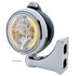 32433 by UNITED PACIFIC - Guide Headlight - 682-C Style, RH/LH, 7", Round, Powdercoated Black Housing, H4 Bulb, with 34 Bright Amber LED Position Light and Top Mount, 5 LED Signal Light, Clear Lens