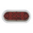38141 by UNITED PACIFIC - Brake/Tail/Turn Signal Light - 10 LED 6" Oval, with Bezel, Red LED/Red Lens