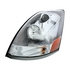31314 by UNITED PACIFIC - Headlight Assembly - LH, Chrome Housing, High/Low Beam, HB3/H11/3157 Bulb, with Signal Light, Aerodynamic Lens Design