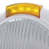 31755 by UNITED PACIFIC - Headlight - RH/LH, 7", Round, Polished Housing, H4 Bulb, with 4 Amber LED Signal Light with Amber Lens