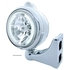 32435 by UNITED PACIFIC - Guide Headlight - 682-C Style, RH/LH, 7", Round, Polished Housing, H4 Bulb, with 34 Bright White LED Position Light and Top Mount, 5 LED Dual Mode Signal Light, Clear Lens