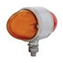 34428 by UNITED PACIFIC - Marker Light - "Glo" Light, Double Face, LED, Assembly, Dual Function, 9 LED, Amber and Red Lens/Amber and Red LED, Chrome-Plated Steel, Watermelon Design