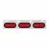 63818 by UNITED PACIFIC - Mud Flap Bracket - Top, Stainless, with Three 22 LED 6" Oval "Glo" Lights & Grommets, Red LED/Red Lens