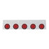 63797 by UNITED PACIFIC - Mud Flap Bracket - Top, Stainless, with Five 6 LED 2" "Glo" Lights & Grommets, Red LED/Red Lens