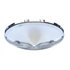 21120 by UNITED PACIFIC - Axle Hub Cap - Front, 6 Uneven Notched, Stainless, with 3 Bar Left Swing Spinner, 7/16" Lip