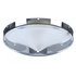 11125 by UNITED PACIFIC - Axle Hub Cap - Front, 5 Even Notched, Chrome, with 3 Bar Right Swing Spinner, 1" Lip