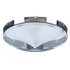 11119 by UNITED PACIFIC - Axle Hub Cap - Front, 5 Even Notched, Chrome, with 3 Bar Left Swing Spinner, 1" Lip