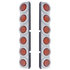 37342 by UNITED PACIFIC - Air Cleaner Light Bar - Rear, Stainless Steel, with Bracket, Clearance/Marker Light, Red LED and Lens, Flat Style, with Chrome Bezels, 12 LED Per Light, for Peterbilt Trucks