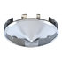 21121 by UNITED PACIFIC - Axle Hub Cap - Front, 6 Uneven Notched, Stainless, with 3 Bar Left Swing Spinner, 1" Lip