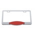 39884 by UNITED PACIFIC - License Plate Frame - Chrome, with 10 LED Cats Eye Light, Red LED/Red Lens