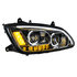35774 by UNITED PACIFIC - Projection Headlight Assembly - RH, LED, Black Housing, High/Low Beam, with Amber LED Turn Signal, White LED Position Light Bar and Amber LED Marker Light