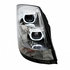 31264 by UNITED PACIFIC - Projection Headlight Assembly - RH, Chrome Housing, High/Low Beam, H7/H1/3157 Bulb, with Signal Light and White LED Position Light Bar