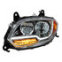35757 by UNITED PACIFIC - Headlight Assembly - LED, LH, Chrome Housing, High/Low Beam, with Amber LED Signal Light, White LED Position Light and Amber LED Side Marker