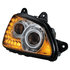 31159 by UNITED PACIFIC - Projection Headlight Assembly - RH, Chrome Housing, High/Low Beam, H11/HB3 Bulb, with Signal Light
