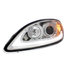 31179 by UNITED PACIFIC - Projection Headlight Assembly - LH, Chrome Housing, High/Low Beam, H7/H1/3457 Bulb, with Signal Light, LED Position Light Bar and Side Marker