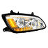 35772 by UNITED PACIFIC - Projection Headlight Assembly - RH, LED, Chrome Housing, High/Low Beam, with Amber LED Turn Signal, White LED Position Light Bar and Amber LED Marker Light