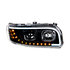 31648 by UNITED PACIFIC - Projection Headlight Assembly - RH, Black Housing, High/Low Beam, H9 Quartz/H1 Quartz Bulb, with LED Signal Light and LED Position Light Bar