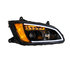32782 by UNITED PACIFIC - Projection Headlight Assembly - RH, Black Housing, High/Low Beam, H7/HB3 Bulb, with Amber LED Signal/Parking Light and White LED Position Light Bar