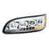 35841 by UNITED PACIFIC - Headlight - L/H, Chrome, Quad-LED, with LED Directional & Sequential Signal, for 2005-2015 Peterbilt 386
