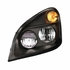 35798 by UNITED PACIFIC - Headlight Assembly - LH, LED, Black Housing, High/Low Beam, with LED Signal Light