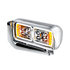 35775 by UNITED PACIFIC - Projection Headlight Assembly - LH, LED, Chrome Housing, High/Low Beam, with Die-Cast Mounting Arm