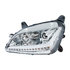35812 by UNITED PACIFIC - Projection Headlight Assembly - LH, Chrome Housing, High/Low Beam, H9 Quartz/H1 Quartz Bulb, with LED Signal Light and LED Position Light