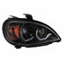 31225 by UNITED PACIFIC - Projection Headlight Assembly - RH, Black Housing, High/Low Beam, H7/H1/3157 Bulb, with Dual Mode Amber LED Light Bar