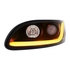 31239 by UNITED PACIFIC - Projection Headlight Assembly - LH, Black Housing, High/Low Beam, H7/H1/3157 Bulb, with Signal Light and Amber LED Dual Mode Light Bar