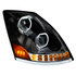 35752 by UNITED PACIFIC - Headlight Assembly - RH, LED, Black Housing, High/Low Beam, with 18 LED Amber Signal (Sequential), 100 LED White DRL, 6 LED Side Marker