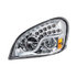 35790 by UNITED PACIFIC - Headlight Assembly - High Power, LED, LH, Chrome Housing, High/Low Beam, with LED Turn Signal, Position Light Bar and Daytime Running Light