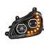 35743 by UNITED PACIFIC - Headlight Assembly - LED, LH, Black Housing, High/Low Beam, with 9 LED Amber Signal (Sequential), 100 LED White DRL, 6 LED Side Marker