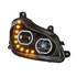 35744 by UNITED PACIFIC - Headlight Assembly - LED, RH, Black Housing, High/Low Beam, with 9 LED Amber Signal (Sequential), 100 LED White DRL, 6 LED Side Marker