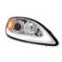 31180 by UNITED PACIFIC - Projection Headlight Assembly - RH, Chrome Housing, High/Low Beam, H7/H1/3457 Bulb, with Signal Light, LED Position Light Bar and Side Marker