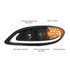 31177 by UNITED PACIFIC - Projection Headlight Assembly - LH, Black Housing, High/Low Beam, H7/H1 Bulb, with LED Signal Light, Position Light and Side Marker