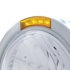 31713 by UNITED PACIFIC - Headlight - Half-Moon, RH/LH, 7", Round, Polished Housing, Crystal H4 Bulb, with Bullet Style Bezel, with 4 Amber LED Signal Light with Amber Lens