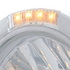 32096 by UNITED PACIFIC - Headlight - Half-Moon, RH/LH, 7", Round, Polished Housing, H4 Bulb, with Bullet Style Bezel, with 10 Amber LED Accent Light and 4 LED Dual Mode Turn Signal Light, with Clear Lens