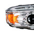 35803 by UNITED PACIFIC - Projection Headlight Assembly - RH, Chrome Housing, High/Low Beam, H11/HB3 Bulb, with Amber LED Signal Light, White LED Position Light and Amber LED Side Marker