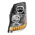 35751 by UNITED PACIFIC - Headlight Assembly - LH, LED, Black Housing, High/Low Beam, with 18 LED Amber Signal (Sequential), 100 LED White DRL, 6 LED Side Marker