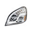 35790 by UNITED PACIFIC - Headlight Assembly - High Power, LED, LH, Chrome Housing, High/Low Beam, with LED Turn Signal, Position Light Bar and Daytime Running Light