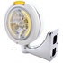 32470 by UNITED PACIFIC - Headlight - RH/LH, 7", Round, Polished Housing, H4 Bulb, with 34 Bright Amber LED Position Light and 4 Amber LED Dual Mode Signal Light (Amber Lens)