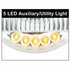 S2005LED by UNITED PACIFIC - Headlight - RH/LH, 5-3/4", Round, Chrome Housing, High/Low Beam, Crystal H4 Bulb, with 5 Amber LED Position Light