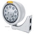 31570 by UNITED PACIFIC - Headlight - 1 High Power, LED, Half-Moon, RH/LH, 7 in. Round, Polished Housing, with Single Function 4 Amber LED Signal Light with Amber Lens