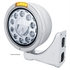 31568 by UNITED PACIFIC - Headlight - 1 High Power, LED, Half-Moon, RH/LH, 7 in. Round, Polished Housing, with Bullet Style Bezel, with Dual Function 4 Amber LED Signal Light with Amber Lens