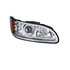 35809 by UNITED PACIFIC - Projection Headlight Assembly - RH, Chrome Housing, High/Low Beam, H11/HB3 Bulb, with Amber 6 LED Signal Light, White LED Position Light and LED Side Marker, Back Cover Included
