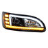 35768 by UNITED PACIFIC - Projection Headlight Assembly - RH, Black Housing, High/Low Beam, H7 Quartz Bulb, with 24 LED Signal (Sequential), 18 LED DRL/Position Light and Side Marker